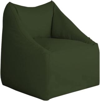 chilly pilley Mini Sitzsack Sitzkissen Wasserdicht Bodenkissen Sessel Gartenkissen Kissen Lounge mit Rückenlehne Sitz (Dunkelgrün)