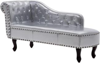 vidaXL Chaiselongue Silbern Kunstleder 60657