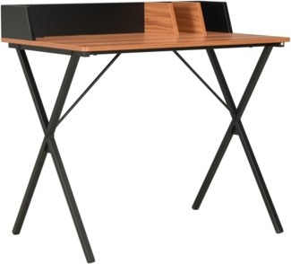 Schreibtisch, Spanplatte Schwarz/ Braun, 80 x 50 x 84 cm