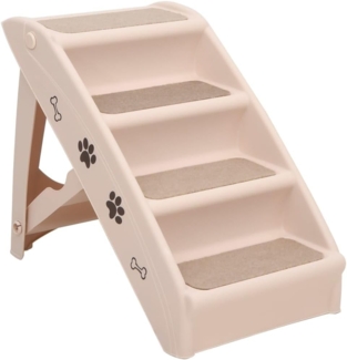 vidaXL Hundetreppe Klappbar Creme 62 x 40 x 49,5 cm