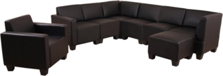 Modular Sofa-System Couch-Garnitur Lyon 6-1-1, Kunstleder ~ schwarz