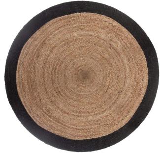 Teppich Atmosphera Schwarz Ø 120 cm Jute