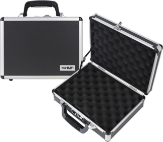 HMF Aufbewahrungsbox Transportkoffer mit Noppenschaumstoff im Deckel und Boden, Universalkoffer mit Zahlenschloss, 31 x 26 x 11 cm