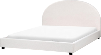 Bett mit Lattenrost Stoff VAUCLUSE 180 x 200 cm Cremeweiß
