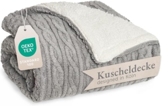 Wohndecke Oeko-TEX zertifizierte waschbare Wohn- & Kuscheldecke, Blumtal, mit weicher Sherpa-Innenseite