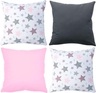Amilian Dekokissen 4er Set - Dekokissen mit Füllung - 50x50 cm - Deko Kissen