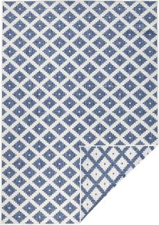 In- & Outdoor Wendeteppich Nizza Blau Creme - 120x170x0,5cm