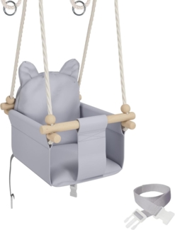 MAMOI® Babyschaukel Kinderschaukel | Babyschaukel Indoor Schaukel Indoor | Baby Schaukel Babyschaukel Holz | Schaukel Indoor Kinder | Schaukel Holz + SICHERHEITSGURT | CE | 100% ECO | Made in EU