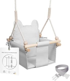 MAMOI® Babyschaukel Kinderschaukel | Babyschaukel Indoor Schaukel Indoor | Baby Schaukel Babyschaukel Holz | Schaukel Indoor Kinder | Schaukel Holz + SICHERHEITSGURT | CE | 100% ECO | Made in EU