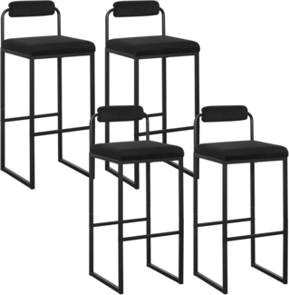 Woltu Barhocker (4 St), Barstühle mit Fußstütze Samthocker mit Polsterung