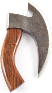 Hanseküche Pizzaschneider Pizza Axt, mit Wikinger Runen und Lederschutz