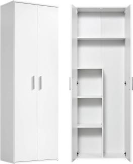 mokebo® Besenschrank 'Der Lange' moderner Mehrzweckschrank mit Staubsaugerfach, Schrank & Putzschrank, Made in Germany | 60x180x34 (B/H/T in cm) | Weiß