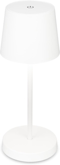 BRILONER – LED Tischlampe Kabellos, Dimmbare Nachttischlampe Touch, Schreibtischlampe, Leselampe, Tischleuchte Outdoor und Indoor, USB-C, Camping Lampe, Warmweißes Licht, Weiß, 26 cm