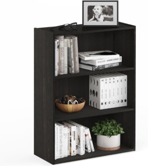 Furinno Pasir 3-stufiges offenes Regal, Blackwood, Schwarzes Holz