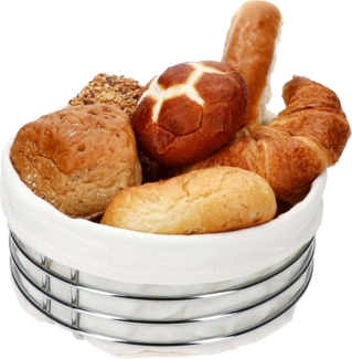 Justinus Brotkasten LifeStyle Brotkorb Ø23,5cm rund Metall Körbchen Stoff Brötchen