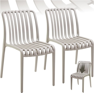tectake Gartenstuhl Gartenstühle (Set, 2 St), Wetterfester, robuster und langlebiger Kunststoff