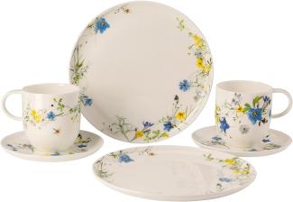 Set 6-tlg. mit Becher und Coupteller Brillance Fleurs des Alpes Rosenthal Tellerset - Mikrowelle geeignet, Spülmaschinengeeignet