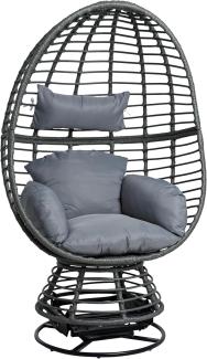 Polyrattan Loungesessel Schwingsessel Rattan Sessel Relaxsessel Stuhl Anthrazit