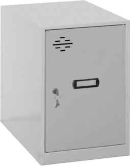 Simon Rack Simonlocker Kommode, klein, 475 x 300 x 500 mm, Amario aus Metall, inkl. Schlüssel, Grau