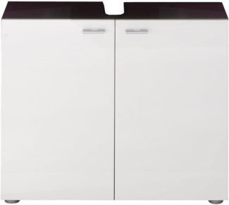 Waschbeckenunterschrank weiß Hochglanz Graphit grau 70 cm Tetis