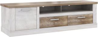 FORTE Duro TV-Unterschrank, Holzwerkstoff, Weiß/Beige/Braun, 179,2 x 52 x 52 cm