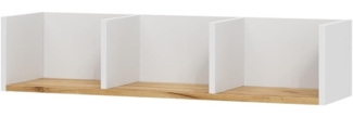 Vicco Bücherregal Tomy, Weiß/Goldkraft Eiche, 90 x 20 cm