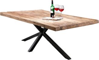 TABLES&Co Tisch 180x100 Teak Natur Metall Schwarz