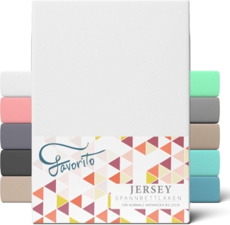 Favorito Jersey Spannbettlaken Weiss 180x200 cm - 200x200 cm
