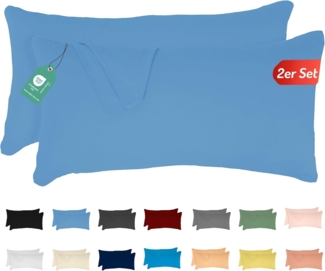 Livessa 2er Set Kissenbezug 40x80 cm -Verdeckter Reißverschluss an der Langen Seite, Kopfkissenbezug aus%100 Baumwolle Jersey Stoff, Ultra weich und atmungsaktiv, Oeko-Tex Zertifiziert