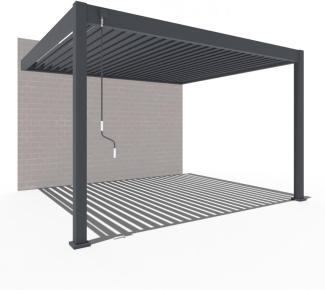 Weide Deluxe Wand-Pavillon | Voll-Alu-Pavillon | 3,6x4 M Lamellendach anthrazit | Wall Pergola