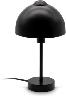 B.K.Licht - Nachttischlampe mit Kabelschalter, E14 Fassung, max. 25 Watt, Tischlampe, Lampe, Schreibtischlampe, Tischleuchte, Bürolampe, Leselampe, Leselicht, 10x32 cm, Schwarz