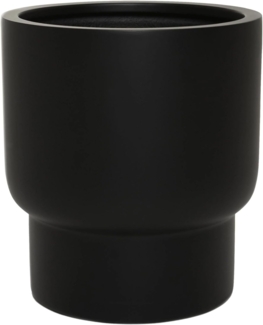VIVANNO Blumentopf Fiberglas LIVELLO Rund - Schwarz Matt (1 St), 37x37x41 cm