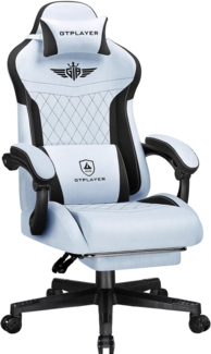 GTPLAYER Gaming-Stuhl Stoff Gaming Chair Ergonomisch Bürostuh PC Stuhl, 150kg Belastbarkeit, Schreibtischstuh mit Federsitzkissen und Fußstütze