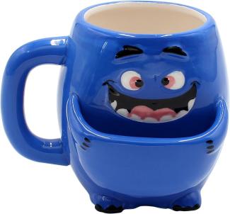 Dekohelden24 Tasse Kaffeebecher Kaffeetasse mit Keksfach aus Keramik versch. Motive, Porzellan