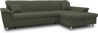 DOMO Collection Ecksofa Franzi, Couch in L-Form, Sofa, Eckcouch mit Rückenfunktion Polsterecke, Dunkelgrün, 279x162x81 cm