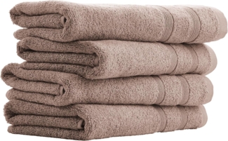 uncover by Schiesser Handtuchset Brooklyn - 4-teilig - 50x100 cm - Taupe