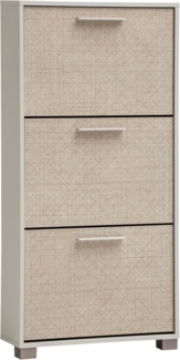 Schildmeyer Schuhschrank Schuhkipper Edno 159987, cremebeige/Canasta Dekor, 59,8 x 19,5 x 124 cm