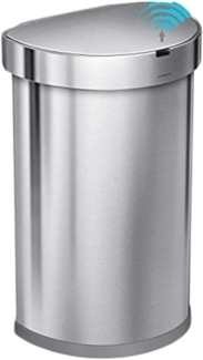 Simplehuman 45L halb-runder Sensormülleimer, gebürstet