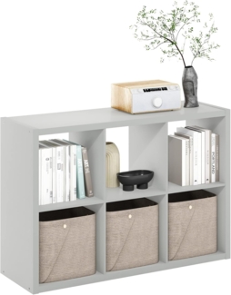 Furinno Cubicle Dekorativer Würfel-Organizer, 6 Würfel, Hellgrau