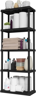 Iris USA Robustes Kunststoffregal mit 5 Ebenen, 162,6 cm hoch, 18 kg pro Regal, modulares Garagenregal, Aufbewahrungs-Organizer für Zuhause, Keller, Waschküche und Hauswirtschaftsraum, 30,5 cm T x 61