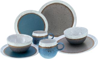 CreaTable 23677 Kombiservice Fjord für 2 Personen, Steinzeug, mehrfarbig (1 Set, 8-teilig)