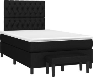 vidaXL Boxspringbett mit Matratze Schwarz 120x200 cm Stoff 3136823