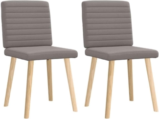 vidaXL Esszimmerstühle 2 Stk. Taupe Stoff 4101180