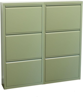 ebuy24 Schuhschrank Pisa Schuhschrank mit 6 Klappen/Türen in Metall gr