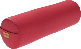 GORILLA SPORTS Yoga Bolster Yogakissen Ø20cm, aus 100% Baumwolle, mit Dinkelfüllung, Yogarolle, Waschbarer, mit Tragegriff, Yogakissen, für Restorative Yoga, Pilates