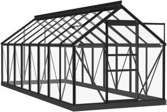 Glas Gewächshaus Anthrazit 155 x 395,5 x 191 cm Aluminium