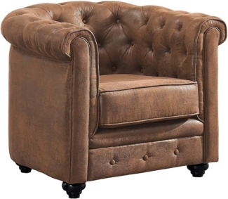 Vente-unique - Sessel - Microfaser - Vintage-Look - CHESTERFIELD