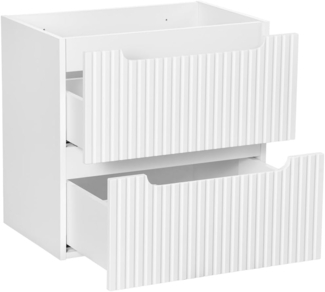 Lomadox Unterschrank NEWPORT-56-WHITE Waschtischunterschrank, weiß mit gerillter Front, ca. 60/57/39cm