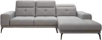 Designer Sofa Terina inkl. Beistellhocker Stoff Grau Rechts