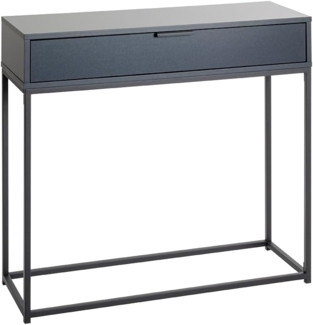 HAKU Möbel Konsole, anthrazit, schwarz, Metall, Spanplatte - Maße: B 80 x H 77 x T 28 cm, Style: Modern
